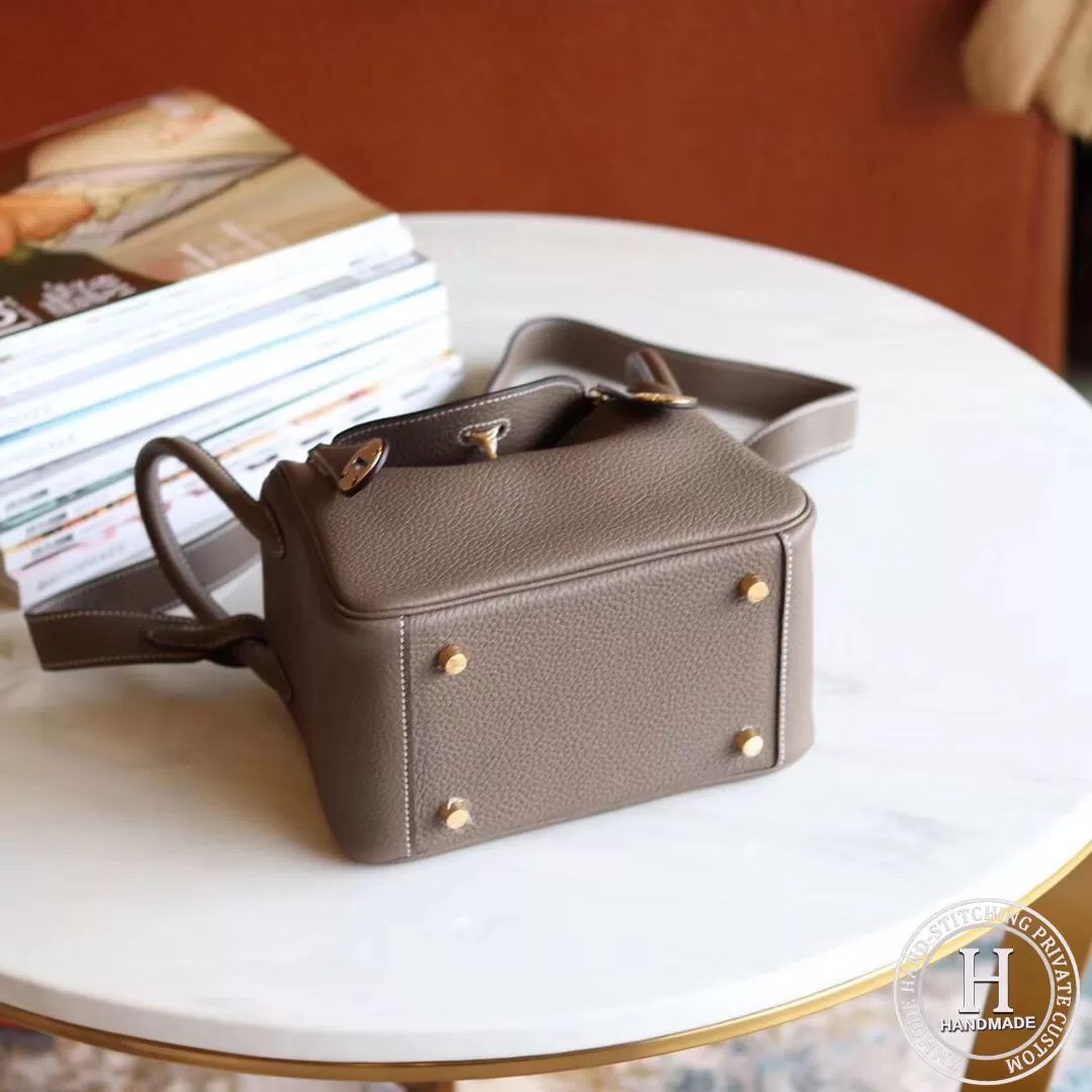 HERMES MINI LINDY 20 BAG TC18 Etoupe GHW