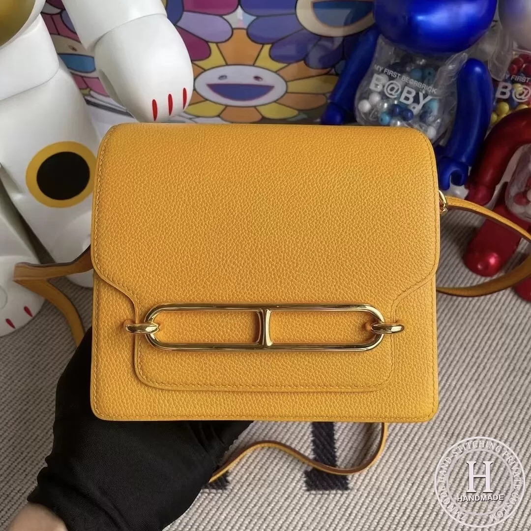 Hermes Roulis Mini Evercolor 9D Jaune Amber-6993