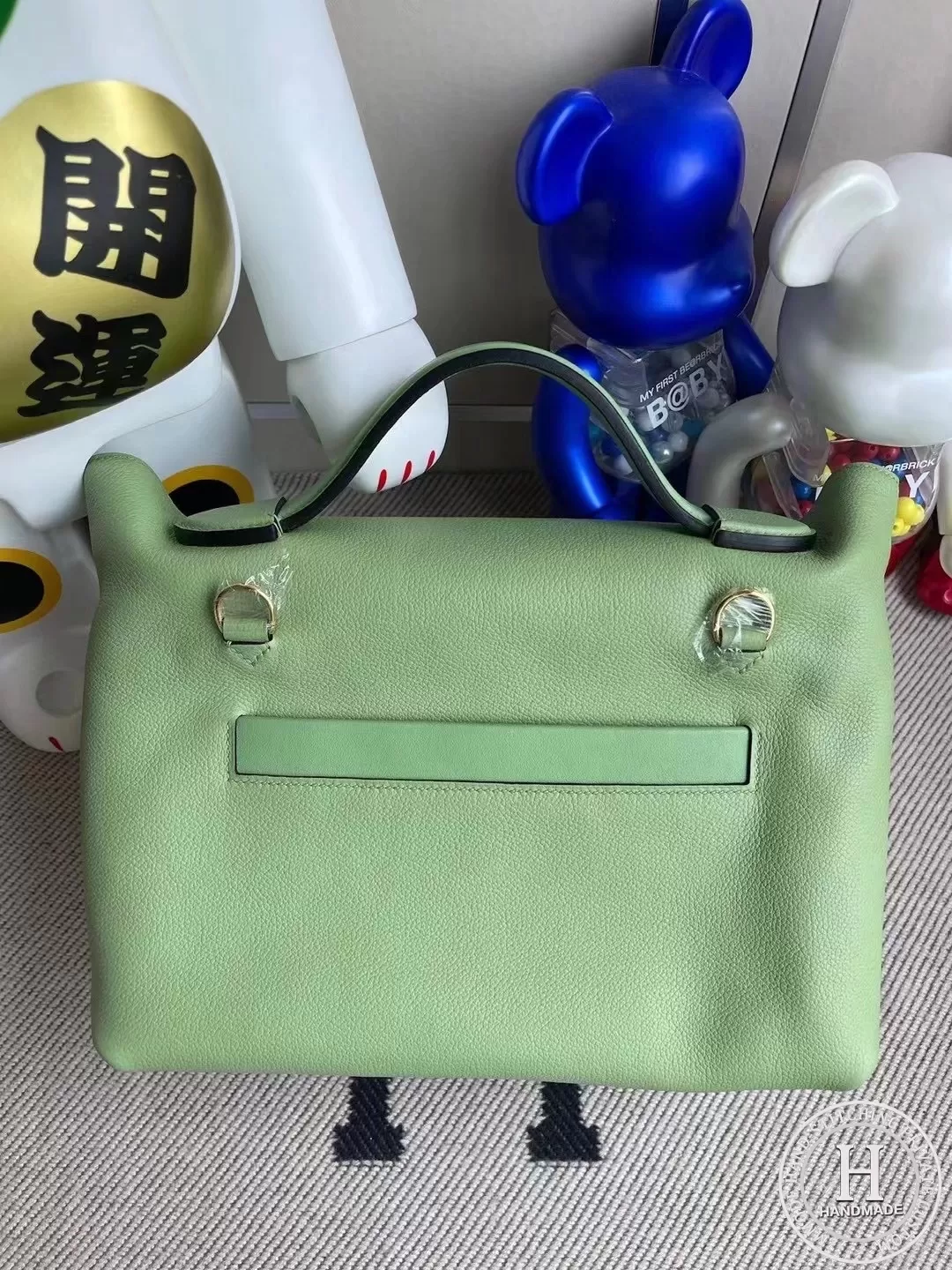 Hermes Kelly 24/24 29cm taurillon Maurice leather And Swift calfskin 3I Vert Criquet