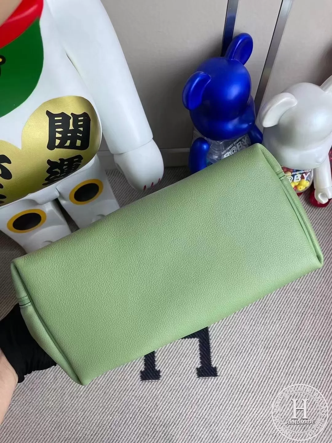 Hermes Kelly 24/24 29cm taurillon Maurice leather And Swift calfskin 3I Vert Criquet