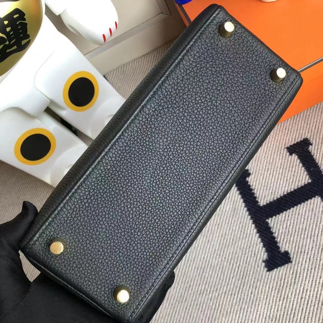 Kelly 25cm Togo leather CK89 Noir Gold Hermes zmmode