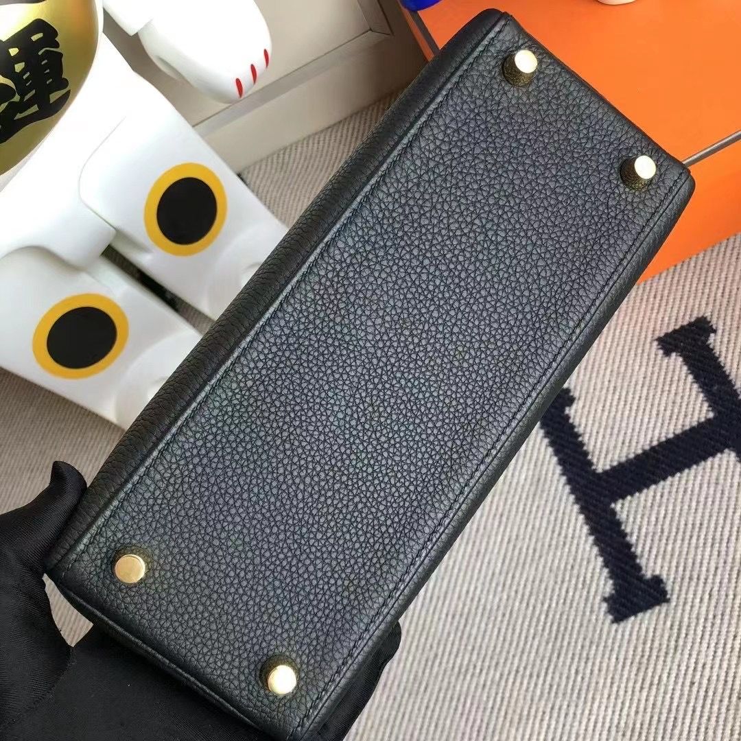 Kelly 25cm Togo leather CK89 Noir Gold Hermes zmmode