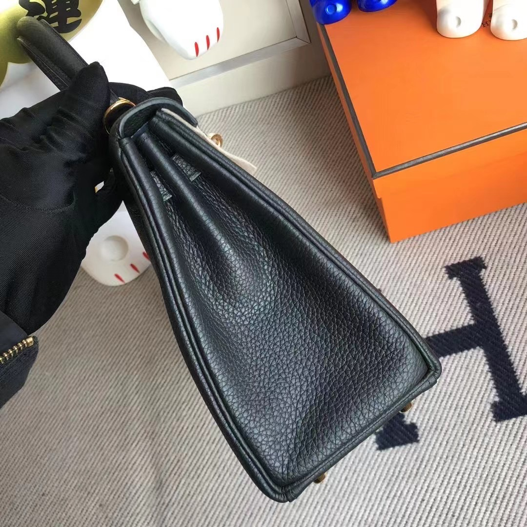 Kelly 25cm Togo leather CK89 Noir Gold Hermes zmmode
