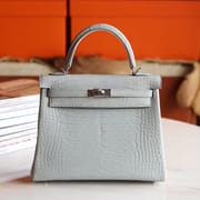 Kelly 25 80 Pearl Grey Matte Alligator PHW