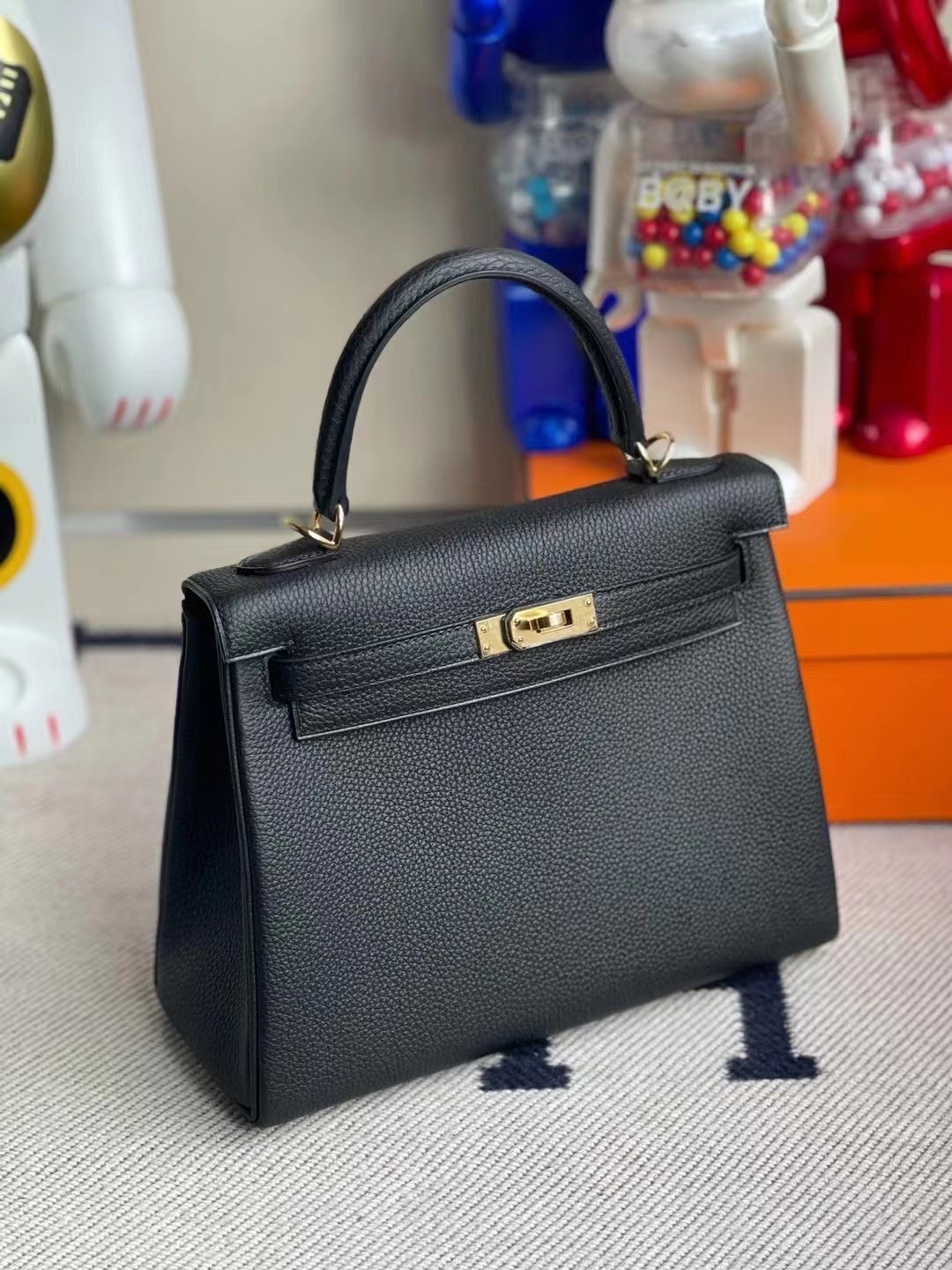 Kelly 25cm Togo leather CK89 Noir Gold Hermes zmmode Kelly 25cm Togo leather CK89 Noir Gold Hermes zmmode