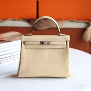 kelly 25 1C Poussiere matte alligator Rose gold