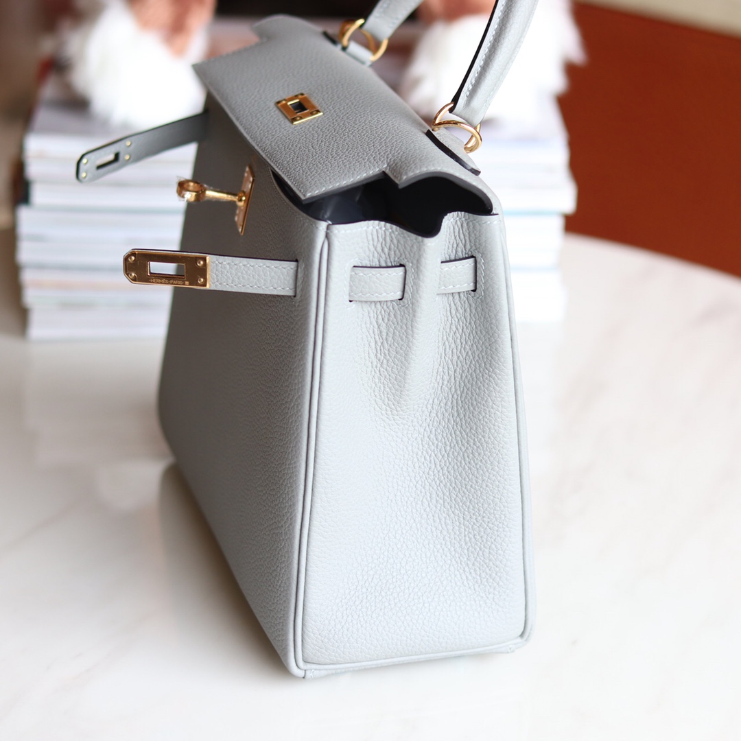 kelly 25 Togo 4Z Gris Mouette Gold