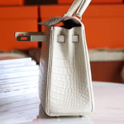 Kelly 25 80 Pearl Grey Matte Alligator PHW-0394