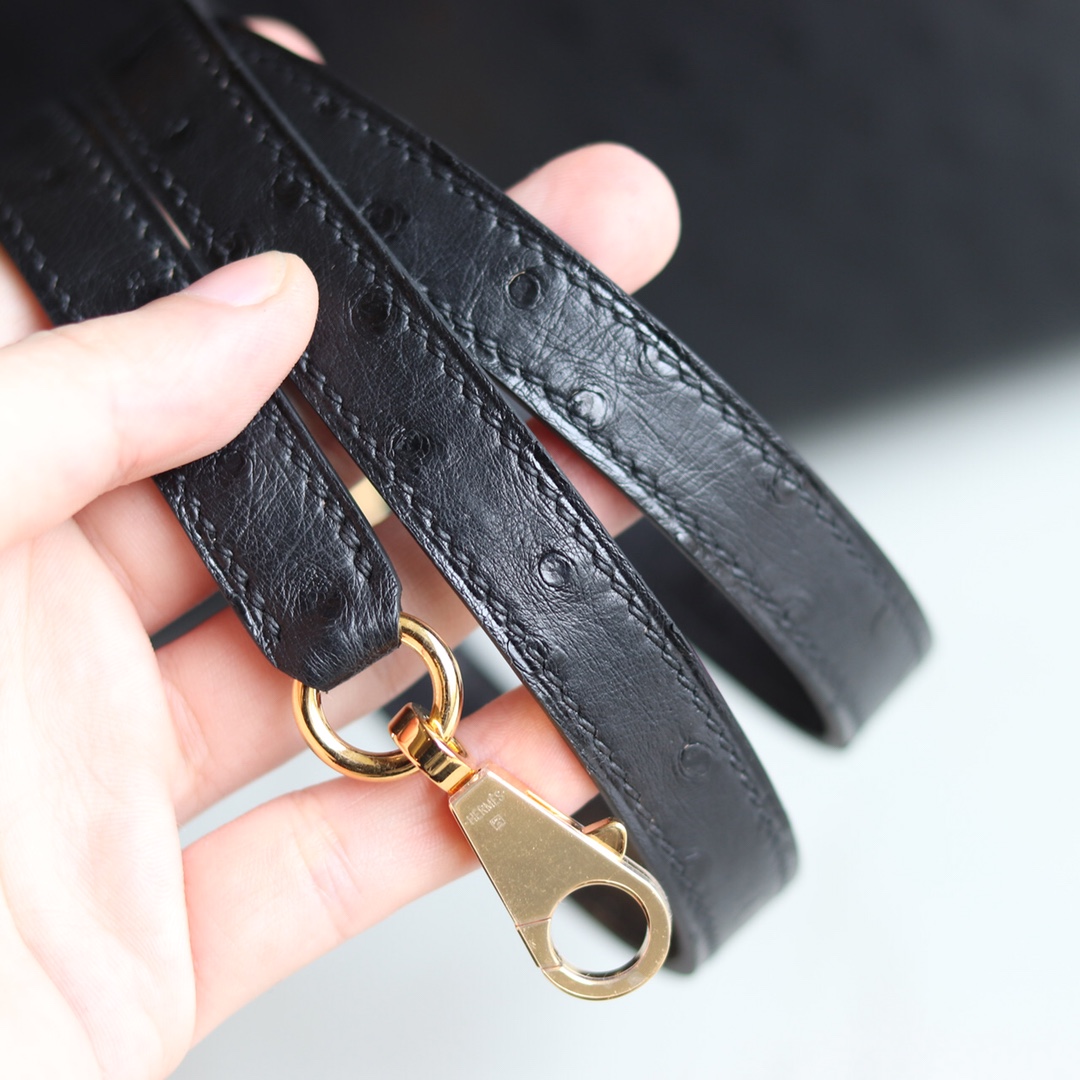 Kelly 25 89 Noir KK Ostrich leather Kelly 25 89 Noir KK Ostrich leather