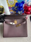 Kuwait Hermes Kelly 25cm Hss Epsom 10 Craie and 89 Noir-6485