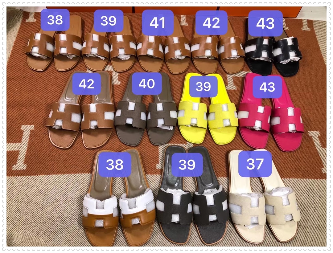 H Flat slipper Ostrich skin E5 Rose Tyrien 35-42 Reserved-1777