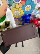 Kuwait Hermes Kelly 25cm Hss Epsom 10 Craie and 89 Noir-6485