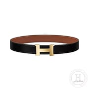 HERMES BELT 37GOLD TOGO/ 89 BLACK/38mm-1607
