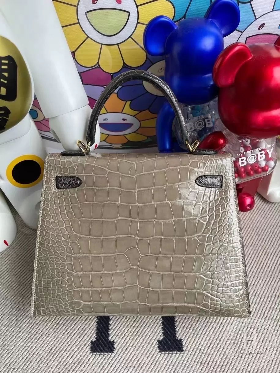 Hermes Kelly25 HSS Shiny alligator crocodile 81 Gris Tourterelle 88 Graphite Hermes Kelly25 HSS Shiny alligator crocodile 81 Gris Tourterelle 88 Graphite
