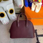Hermes Bolide 1923 mini Chevre  S4 Deep Blue-9719