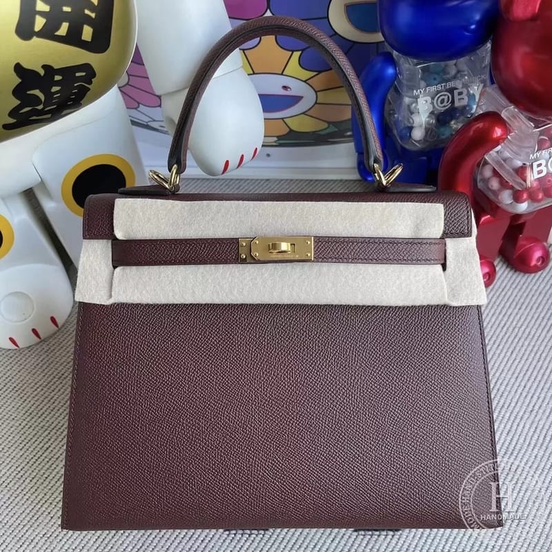 Kelly 25cm Epsom 57 Qatar  Bordeaux