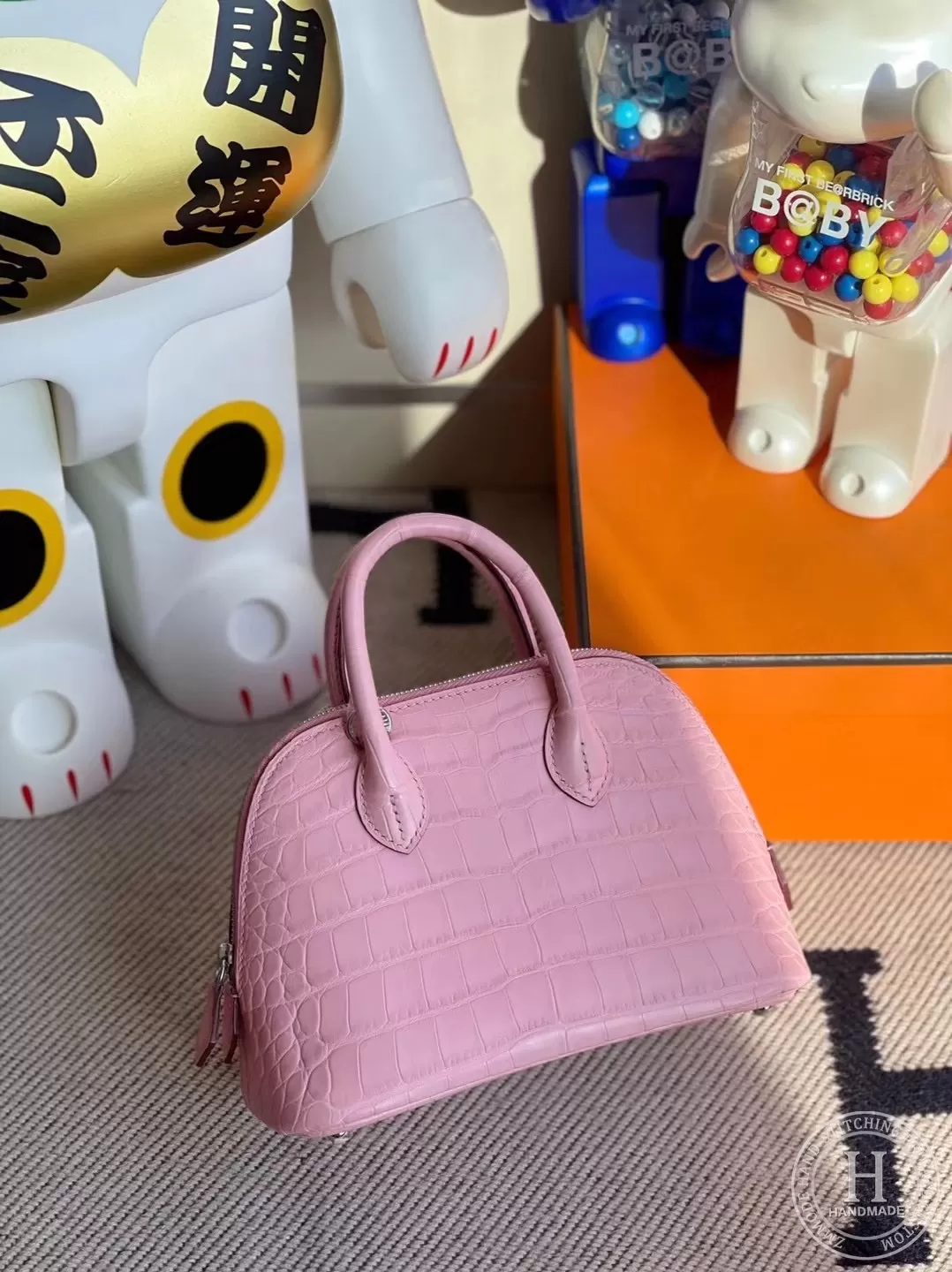 Hermes mini bolide 5P Pink Matte Alligator Crocodile Hermes mini bolide 5P Pink Matte Alligator Crocodile