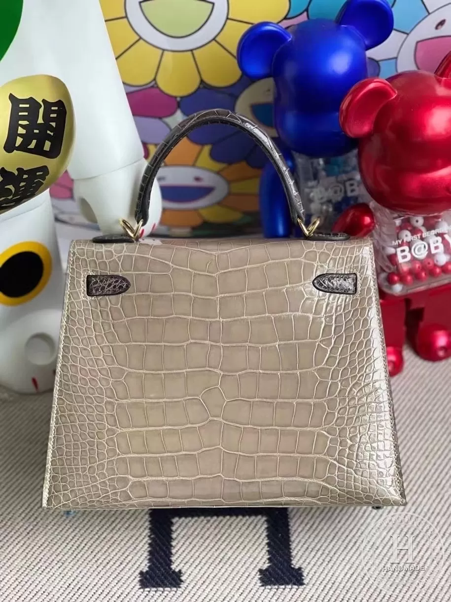 Hermes Kelly25 HSS Shiny alligator crocodile 81 Gris Tourterelle 88 Graphite Hermes Kelly25 HSS Shiny alligator crocodile 81 Gris Tourterelle 88 Graphite