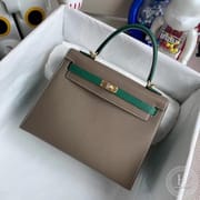 Hermes Kelly 25cm Hss Epsom 10 Craie and 89 Noir-0042