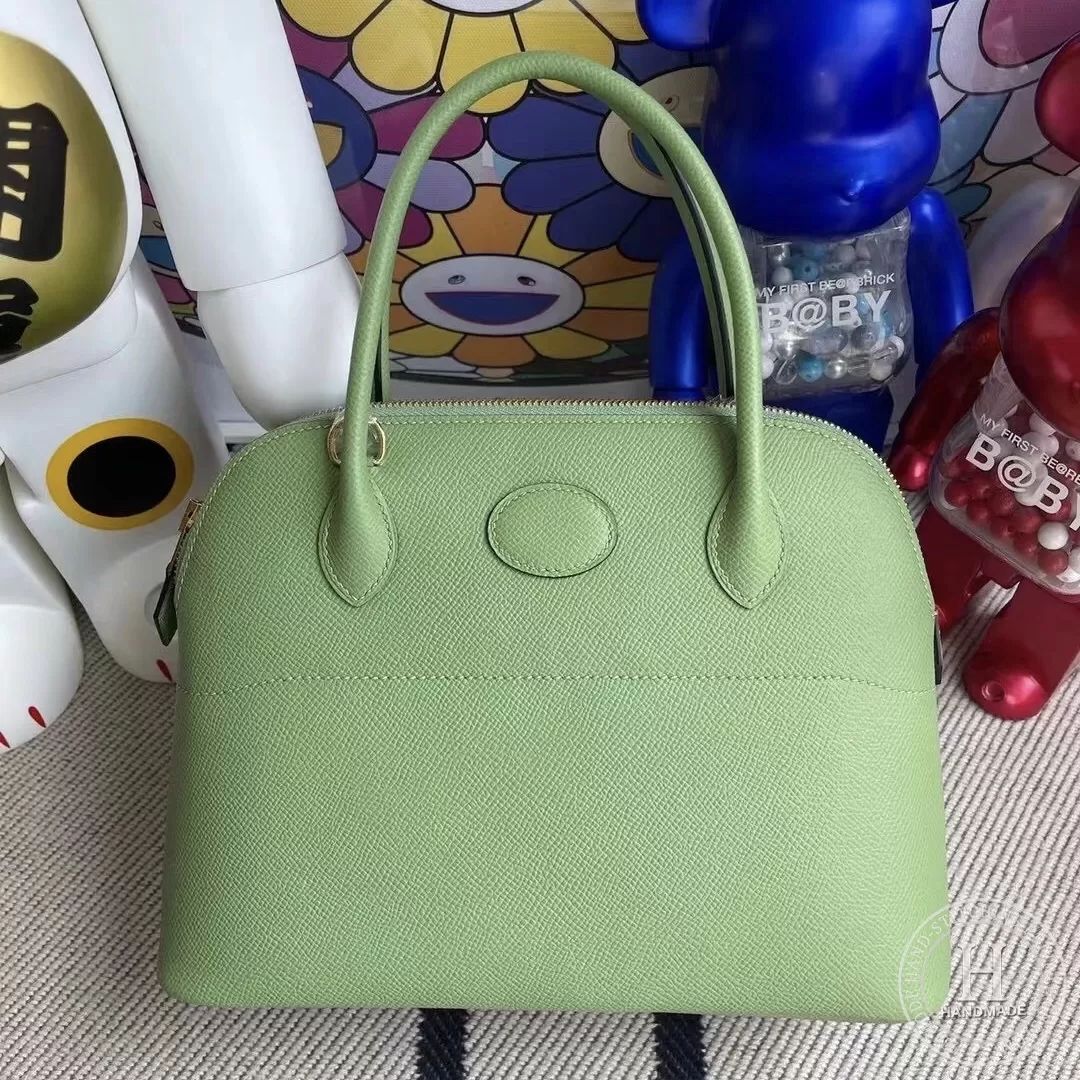 Hermes Bolide 27cm 63 Vert Amande  taurillon Clemence-5796