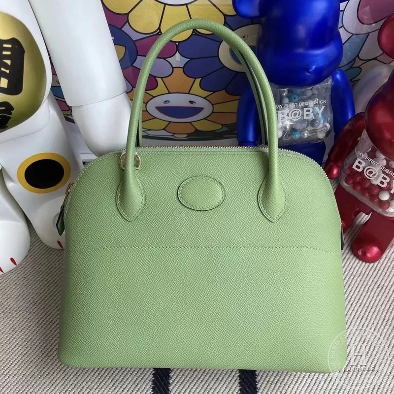 Hermes Bolide 27cm 63 Vert Amande  taurillon Clemence-5796