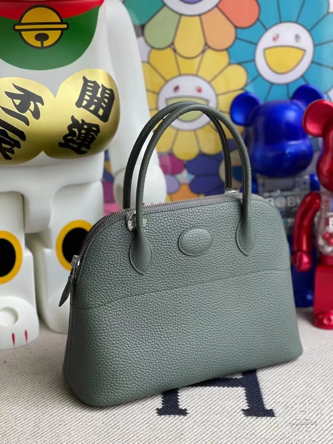 Hermes Bolide 27cm 63 Vert Amande taurillon Clemence Hermes Bolide 27cm 63 Vert Amande taurillon Clemence