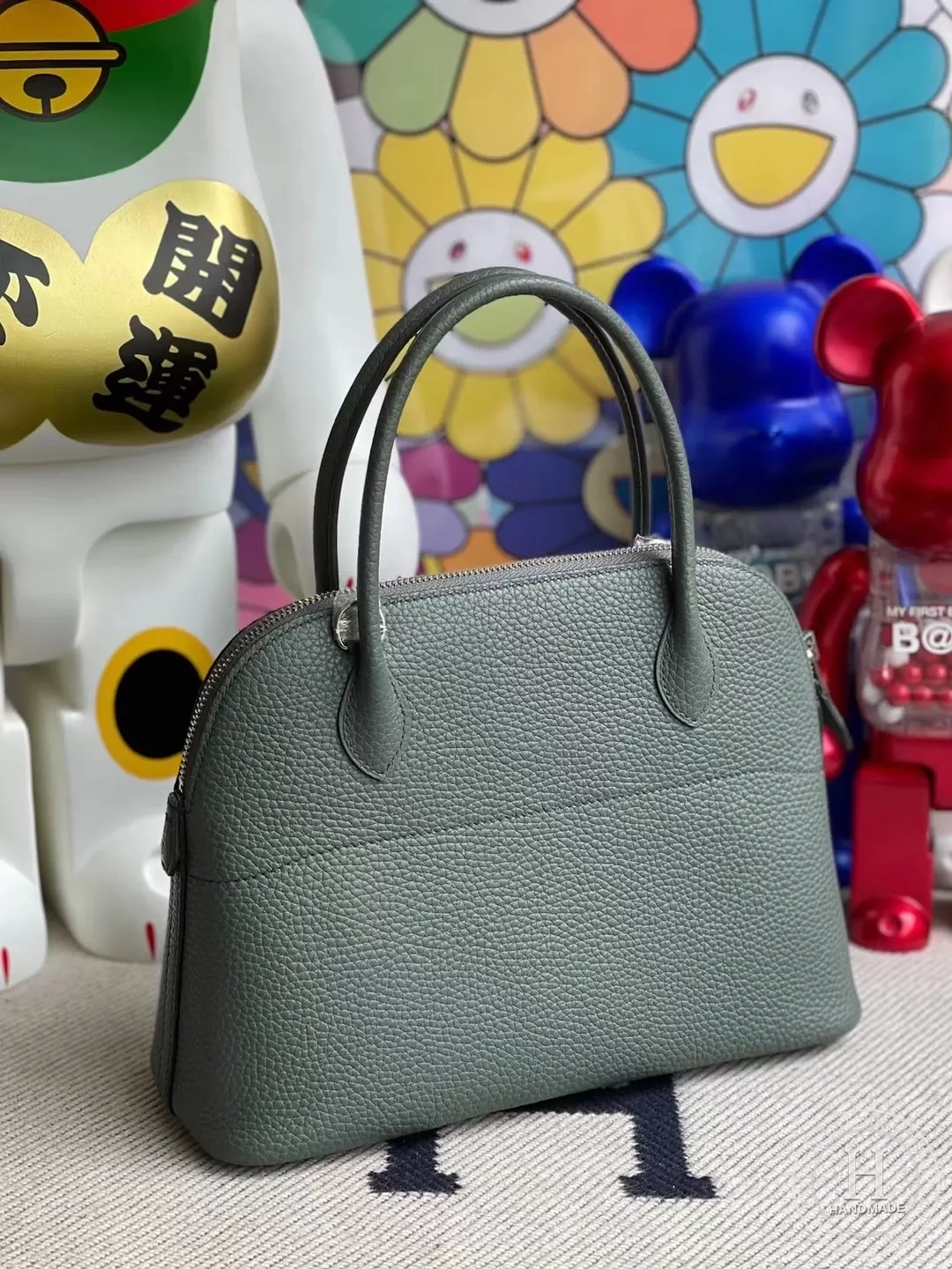 Hermes Bolide 27cm 63 Vert Amande taurillon Clemence Hermes Bolide 27cm 63 Vert Amande taurillon Clemence