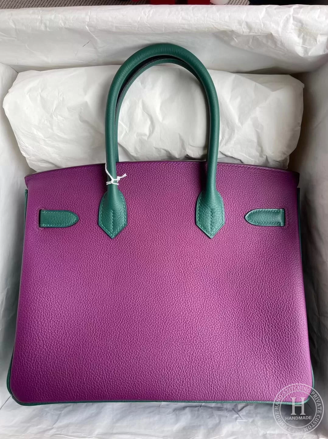 Birkin 30 HSS Togo 7T Bleu Électrique P9 Anemone Z6 Malachite