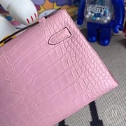 CK17 Ficelle  Shiny Alligator Crocodile Hermes Mini Kelly Pochette PHW-7871