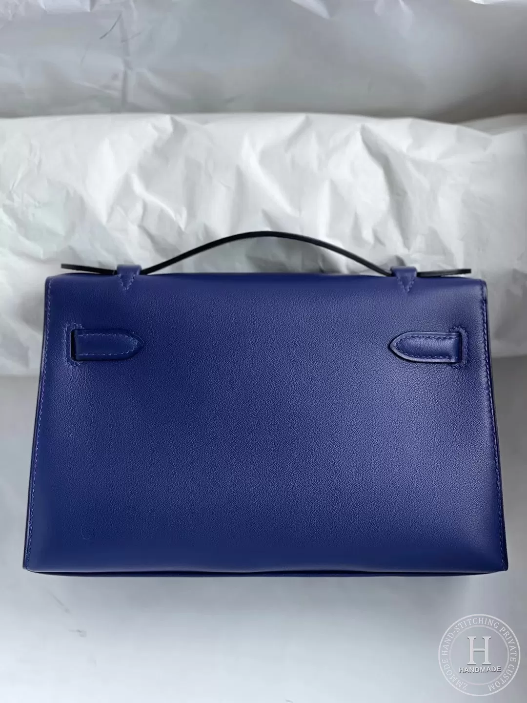 Hermes MiniKelly Pochette 22cm Swift calfskin M3 Blue Encre Hermes MiniKelly Pochette 22cm Swift calfskin M3 Blue Encre