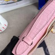 CK17 Ficelle  Shiny Alligator Crocodile Hermes Mini Kelly Pochette PHW-7871
