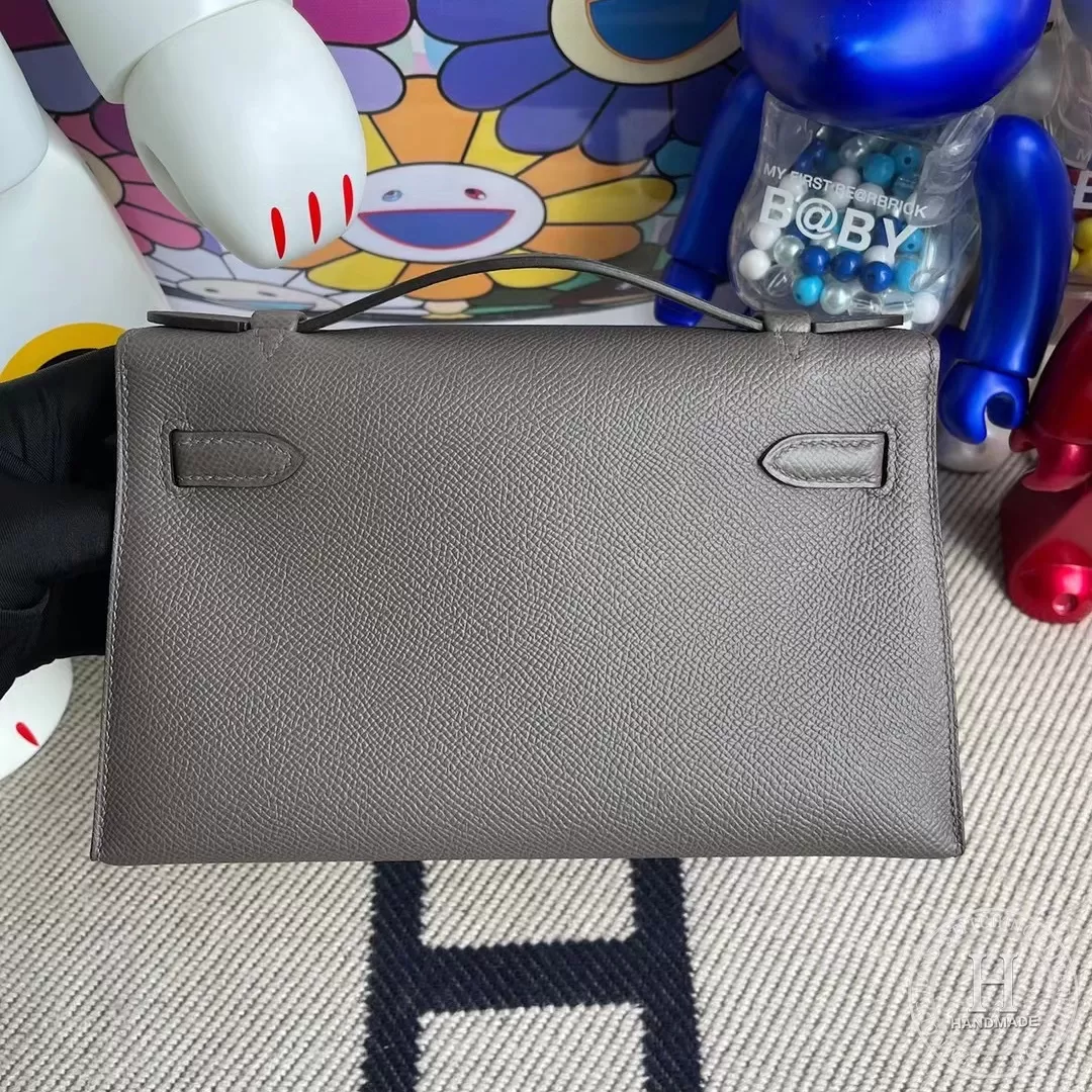 MiniKelly Pochette Epsom 8F Etain MiniKelly Pochette Epsom 8F Etain