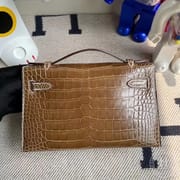 C81 gris tourterelle MiniKelly Pochette22 Aligator Crocodile-6086