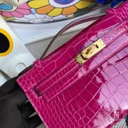 C81 gris tourterelle MiniKelly Pochette22 Aligator Crocodile-6080