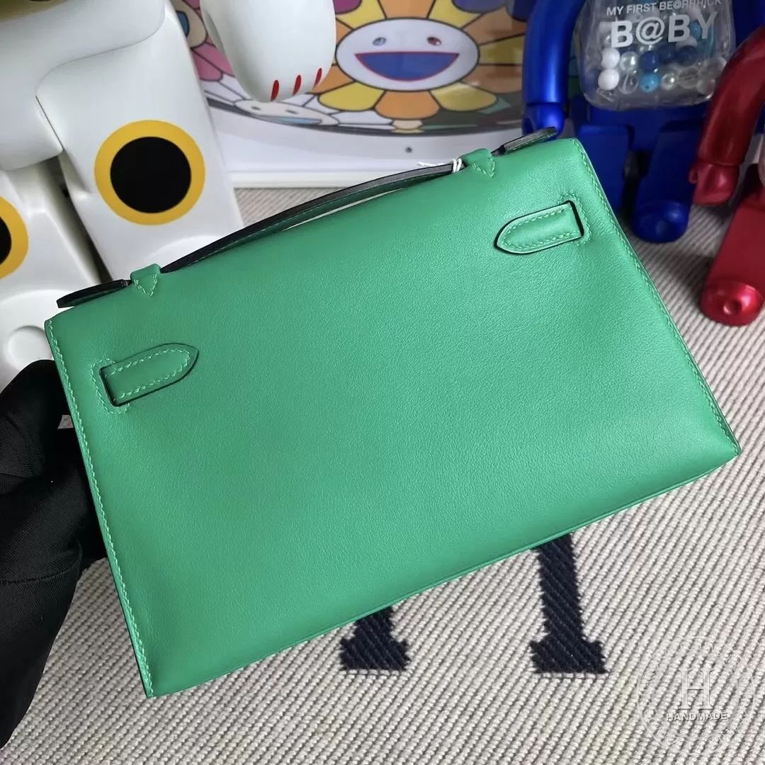 M3 Blue Encre Swift Hermes MiniKelly Pochette 22cm calfskin-1303
