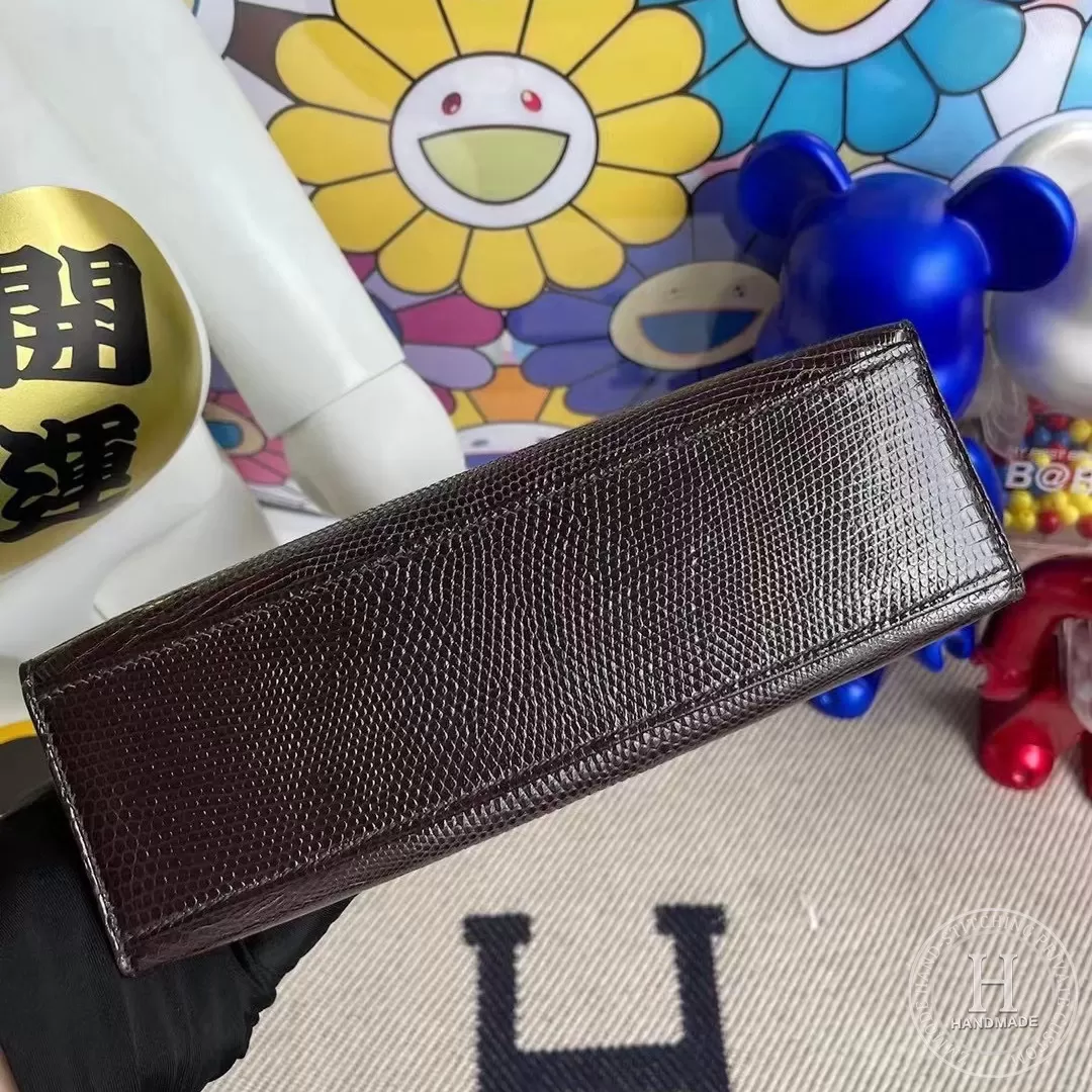 CK47 Chocolate Lizard Hermes MiniKelly Pochette 22cm