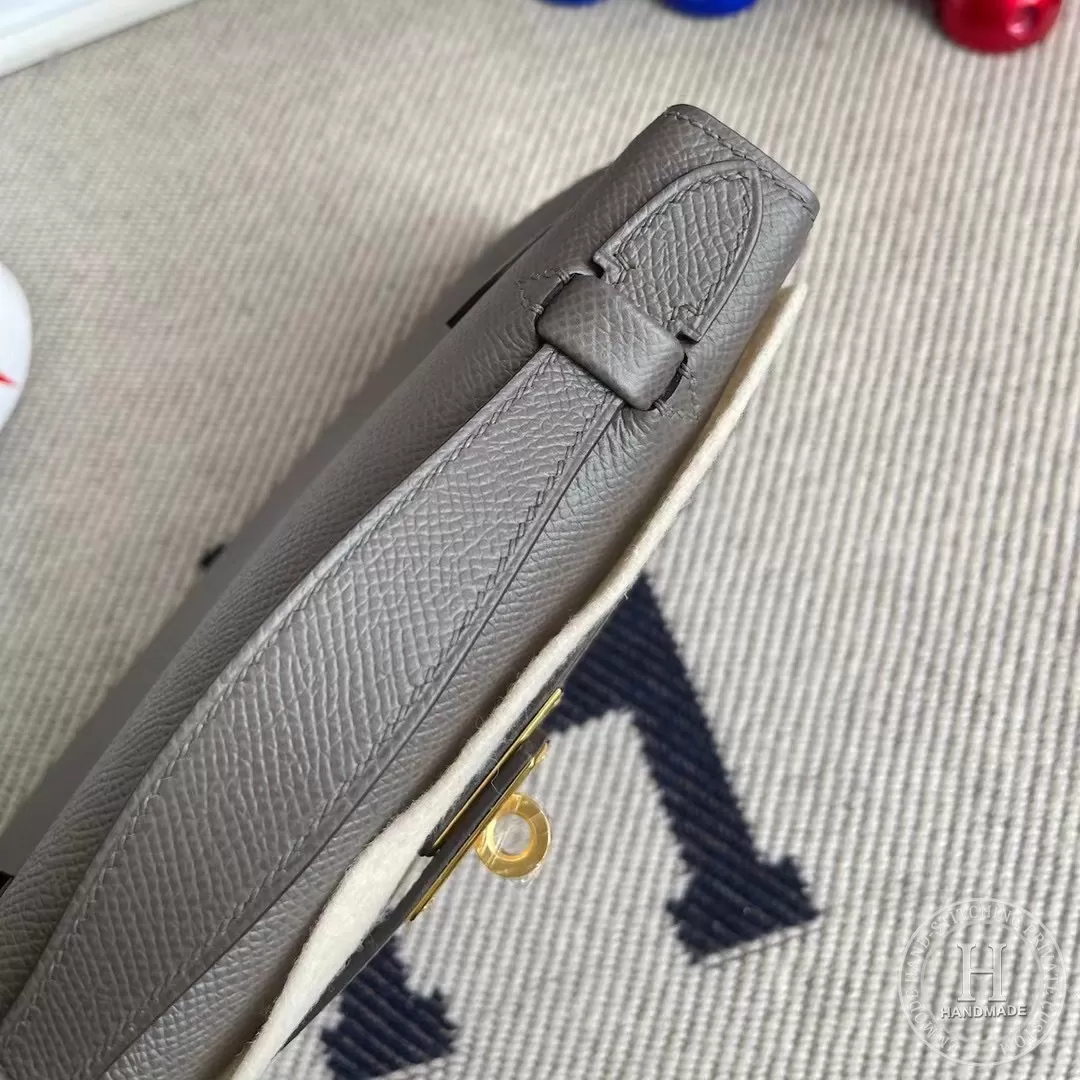 MiniKelly Pochette Epsom 8F Etain MiniKelly Pochette Epsom 8F Etain