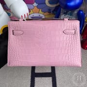 CK17 Ficelle  Shiny Alligator Crocodile Hermes Mini Kelly Pochette PHW-7871