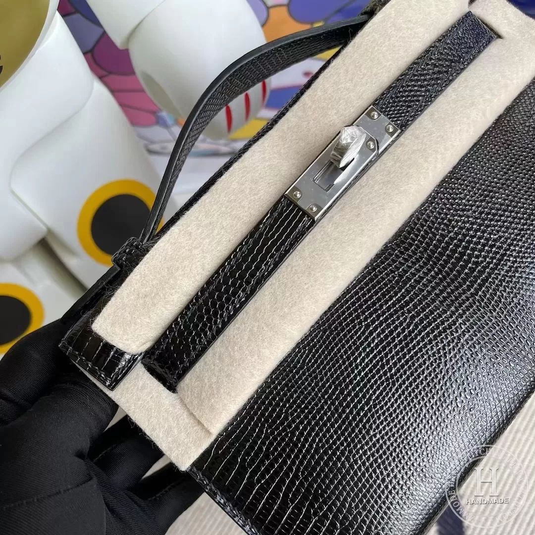 CK47 Chocolate Lizard Hermes MiniKelly Pochette 22cm-9022