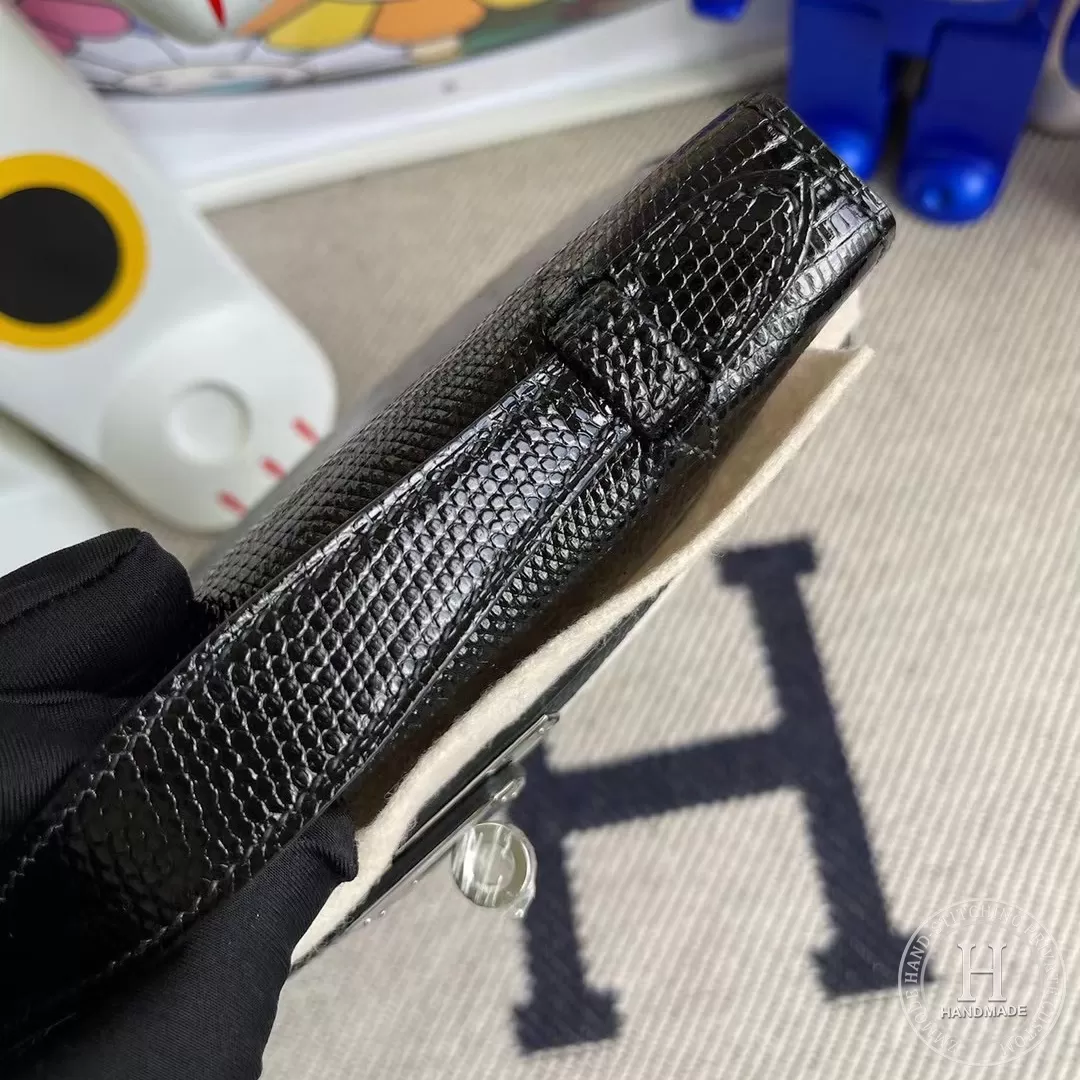 CK89 Noir Lizard Hermes MiniKelly Pochette 22cm CK89 Noir Lizard Hermes MiniKelly Pochette 22cm
