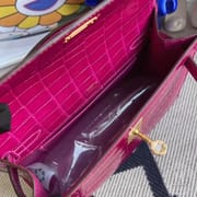 C81 gris tourterelle MiniKelly Pochette22 Aligator Crocodile-6080