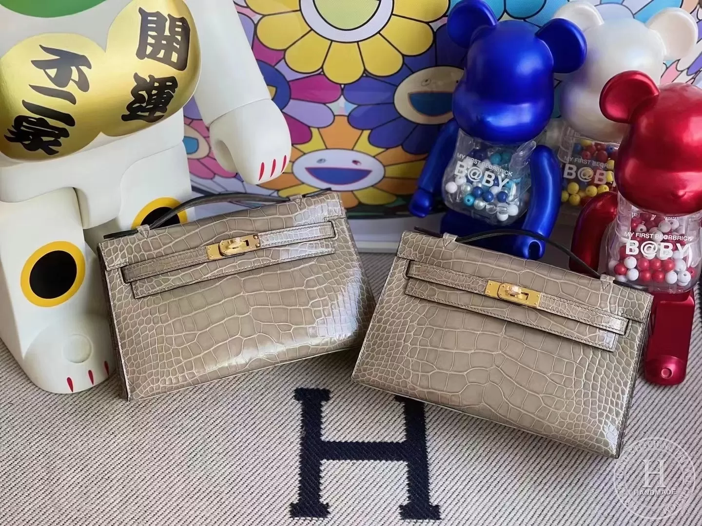 MiniKelly Pochette 81 gris tourterelle 斑鸠灰美洲鳄鱼 MiniKelly Pochette 81 gris tourterelle 斑鸠灰美洲鳄鱼