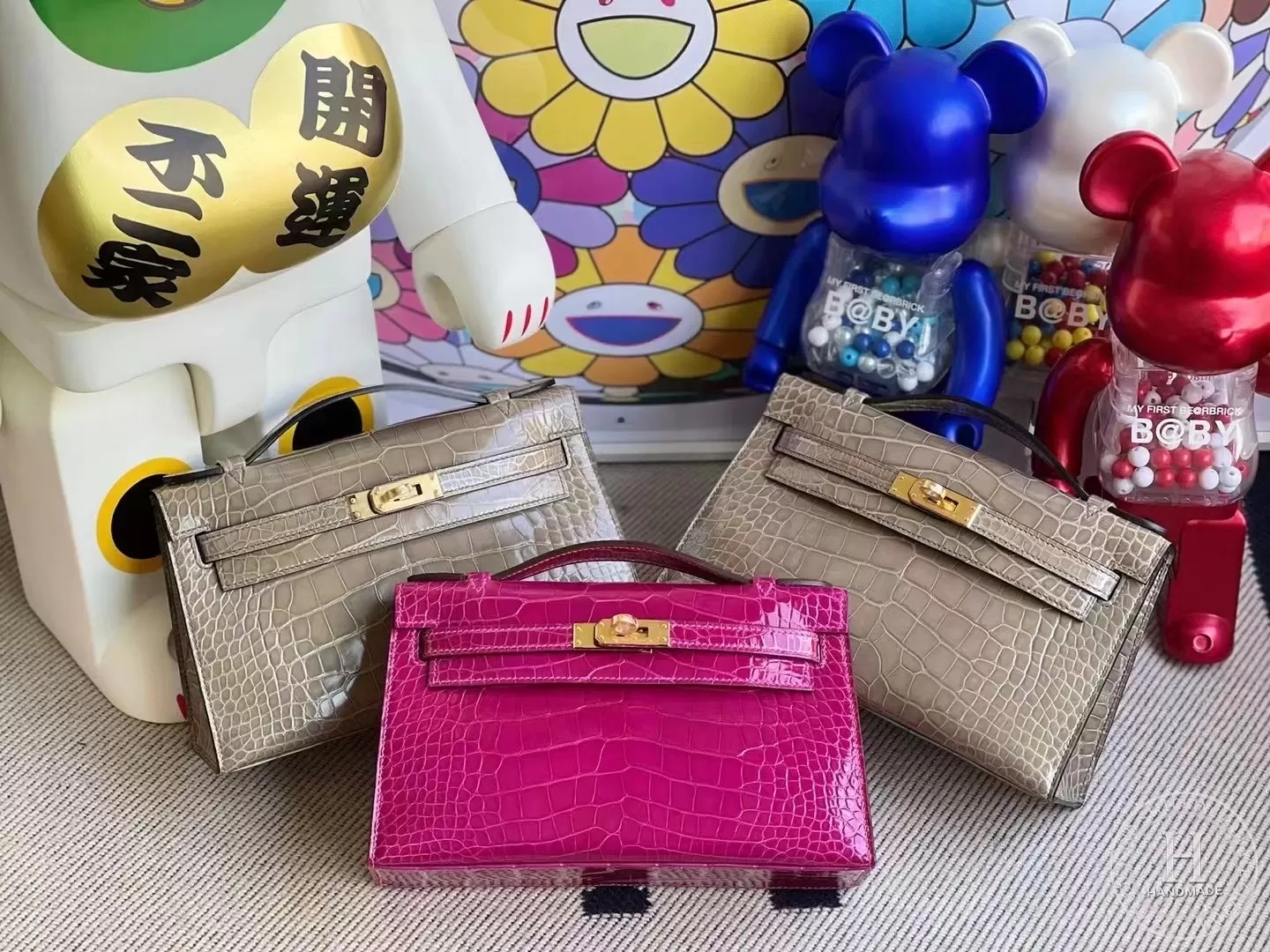 MiniKelly Pochette 81 gris tourterelle 斑鸠灰美洲鳄鱼 MiniKelly Pochette 81 gris tourterelle 斑鸠灰美洲鳄鱼