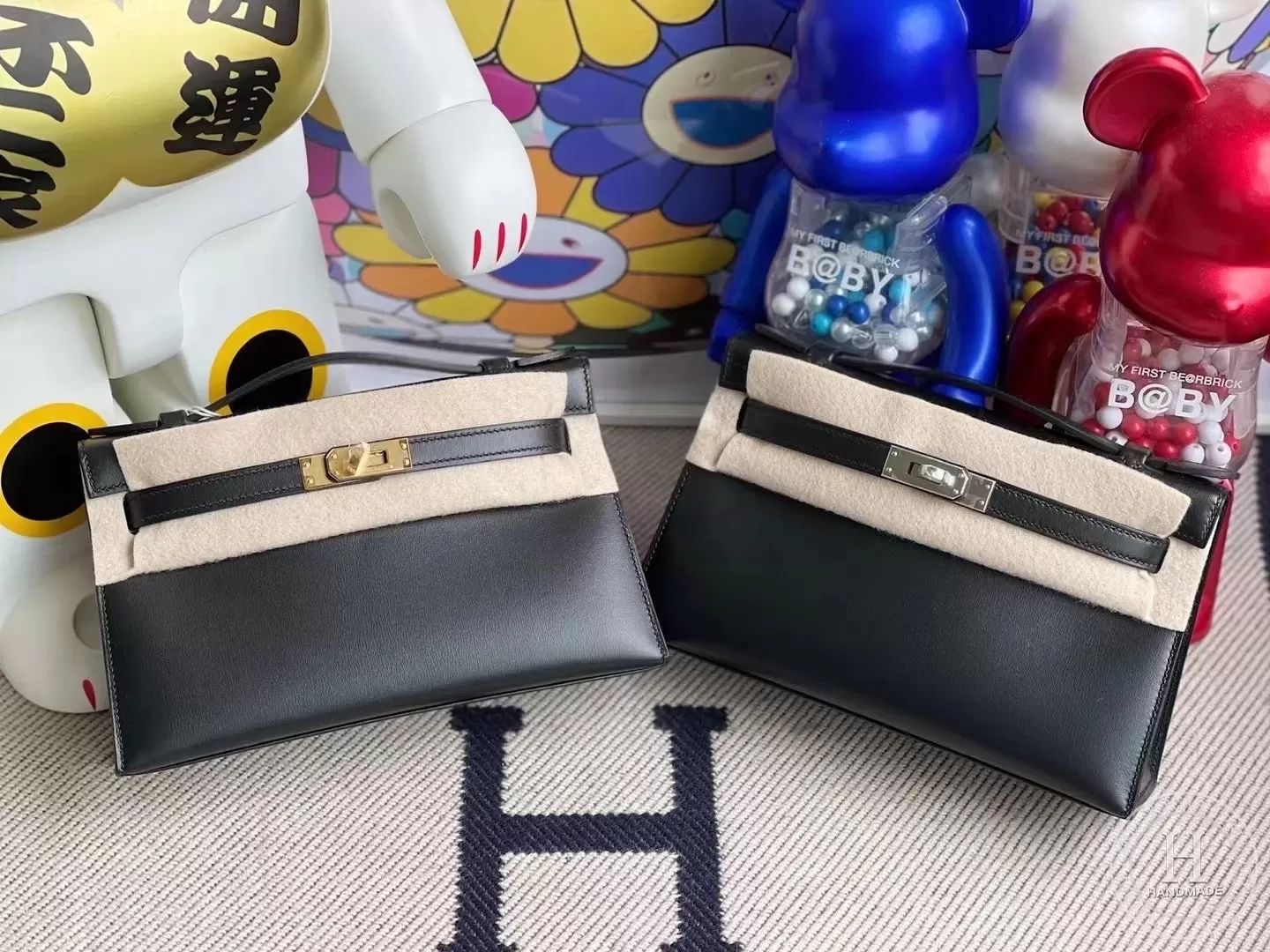 Hermes MiniKelly Pochette 22cm Box CK89 Noir GHW Hermes MiniKelly Pochette 22cm Box CK89 Noir GHW