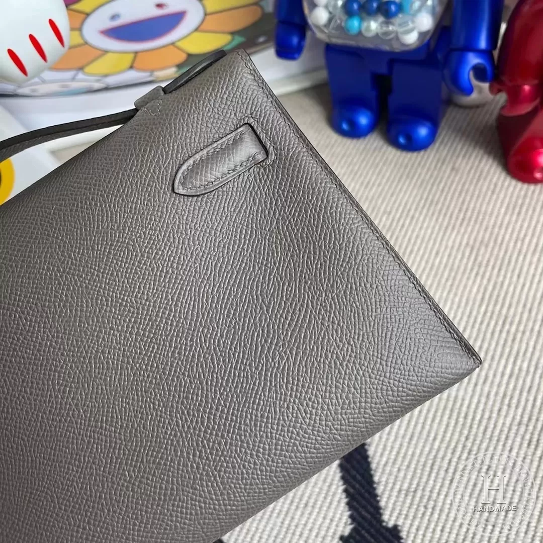 MiniKelly Pochette Epsom 8F Etain MiniKelly Pochette Epsom 8F Etain