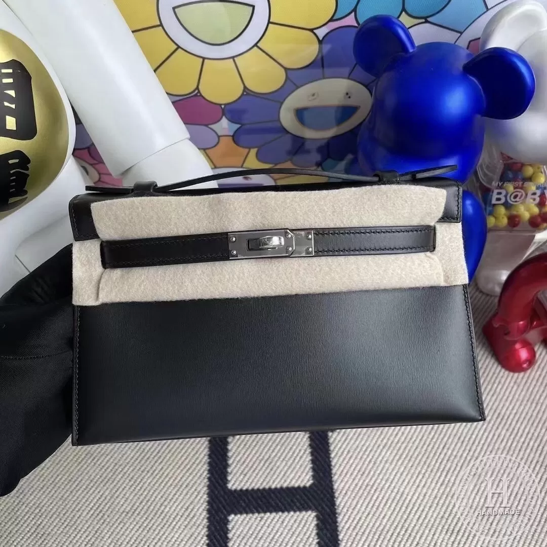 CK89 Noir Box Hermes MiniKelly Pochette 22cm PHW CK89 Noir Box Hermes MiniKelly Pochette 22cm PHW