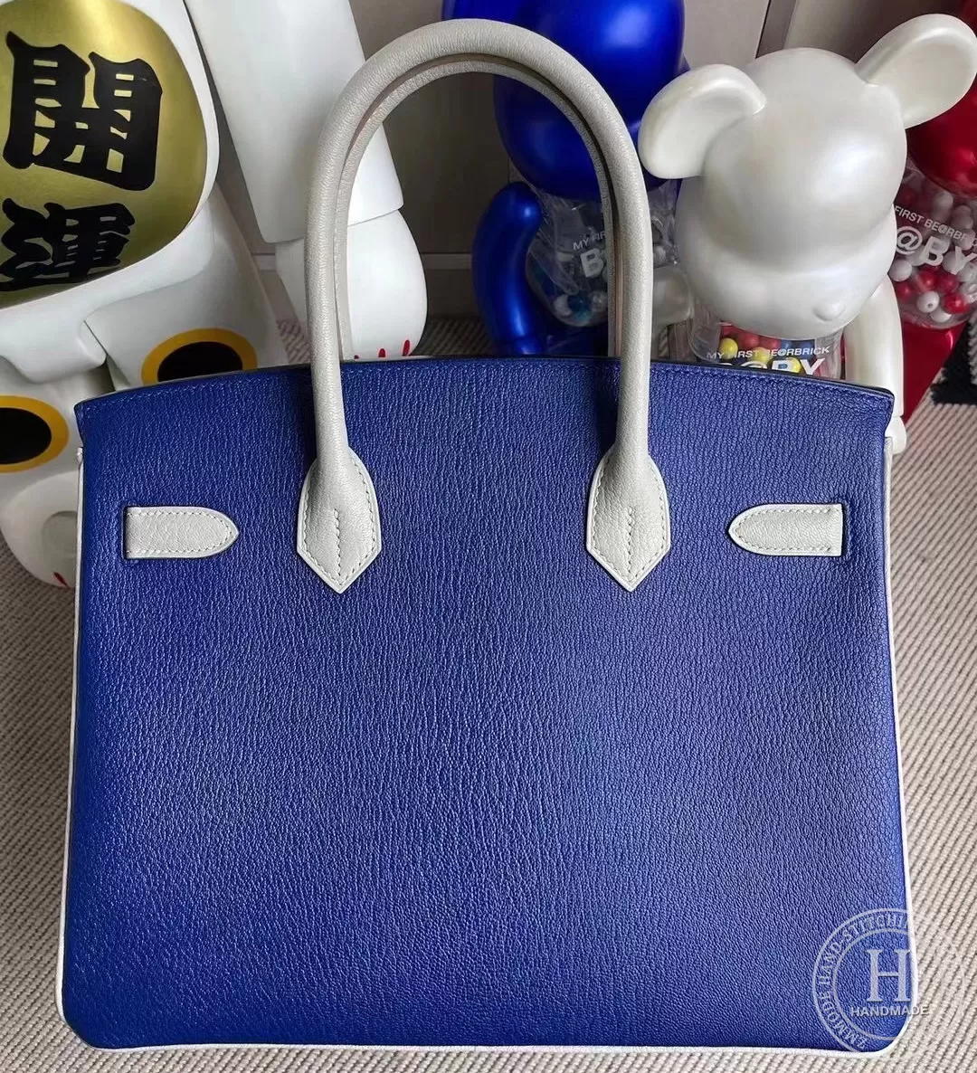 Hermes Birkin30cm Chevre 山羊皮 7T Blue Electric 电光蓝 80 Gris Perle 珍珠灰 磨砂银扣 Hermes Birkin30cm Chevre 山羊皮 7T Blue Electric 电光蓝 80 Gris Perle 珍珠灰 磨砂银扣