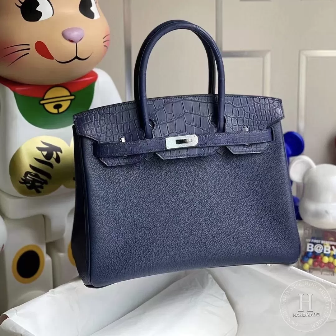Touch CK73 Bleu Saphir Togo  Matte Alligator Crocodile CK73 Bleu Saphir Hermes Birkin 30cm
