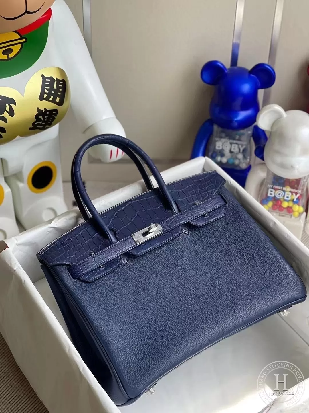Touch CK73 Bleu Saphir Togo  Matte Alligator Crocodile CK73 Bleu Saphir Hermes Birkin 30cm