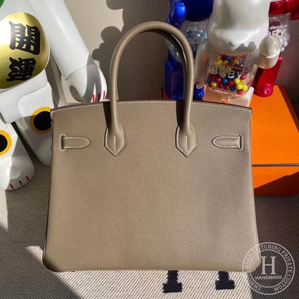 CK89 Noir  L3 Rose Poupre Hermes Birkin 30cm Chevre Mysore Frosted gold button-9134
